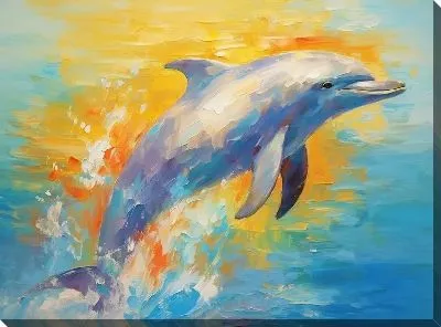 Картина маслом Дельфин в стиле арт №48