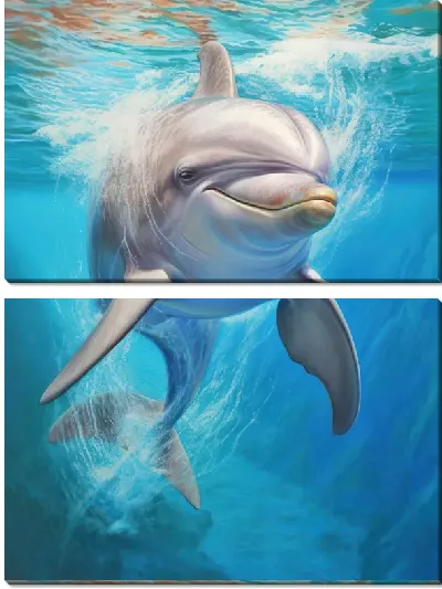 Модульная картина Дельфин в стиле арт №59