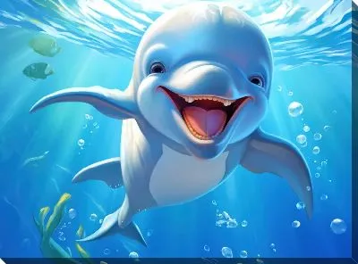 Картина маслом Дельфин в стиле арт №62