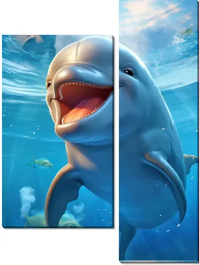 Модульная картина Дельфин в стиле арт №63