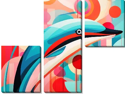 Модульная картина Дельфин в стиле арт №66