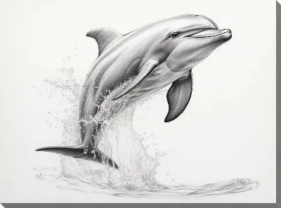 Картина маслом Дельфин в стиле арт №73