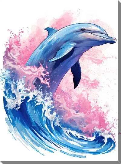 Картина маслом Дельфин в стиле арт №83