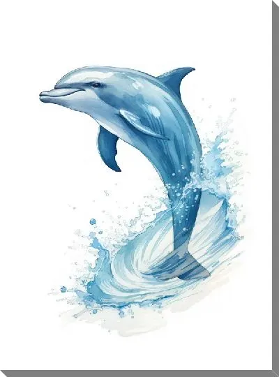 Картина маслом Дельфин в стиле арт №85
