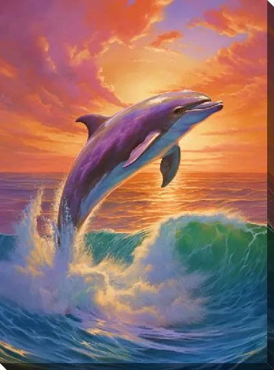 Картина маслом Дельфин в стиле арт №93