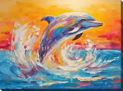 Картина маслом Дельфин в стиле арт №94