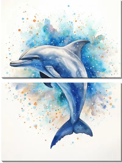 Модульная картина Дельфин в стиле арт №102