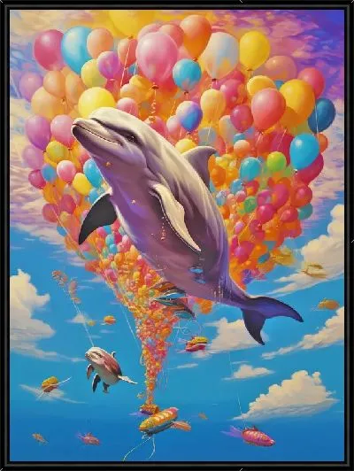 Картина Дельфин в стиле арт №109