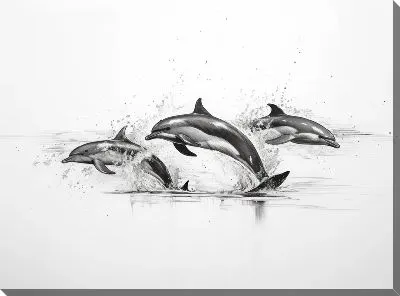 Картина маслом Дельфины в стиле арт №112