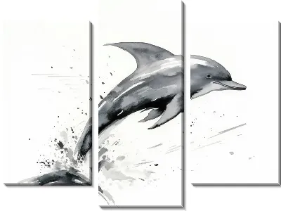 Модульная картина Дельфин в стиле арт №113