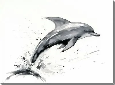 Картина маслом Дельфин в стиле арт №113