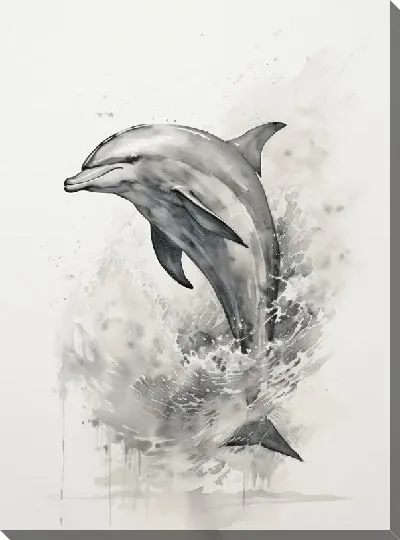 Картина маслом Дельфин в стиле арт №114