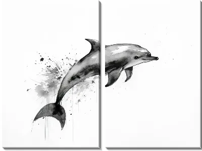 Модульная картина Дельфин в стиле арт №116