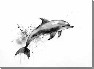Картина маслом Дельфин в стиле арт №116