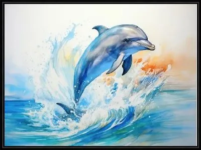 Картина Дельфин в стиле арт №118