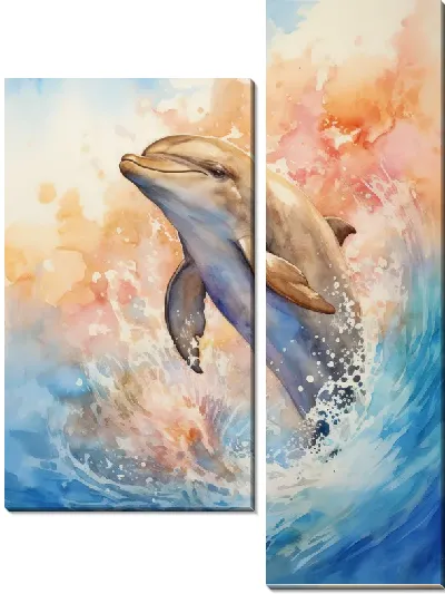 Модульная картина Дельфин в стиле арт №119