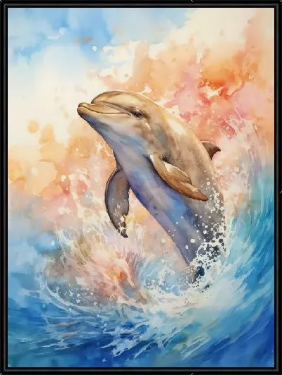 Картина Дельфин в стиле арт №119