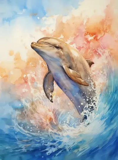 Плакат Дельфин в стиле арт №119