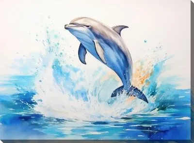 Картина маслом Дельфин в стиле арт №120