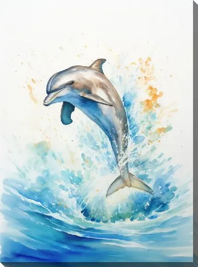 Картина маслом Дельфин в стиле арт №121