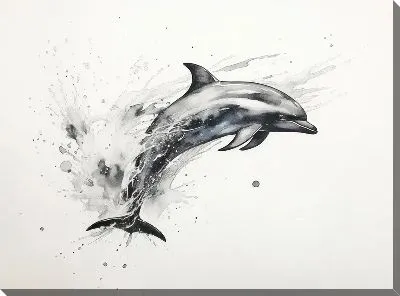 Картина маслом Дельфин в стиле арт №124