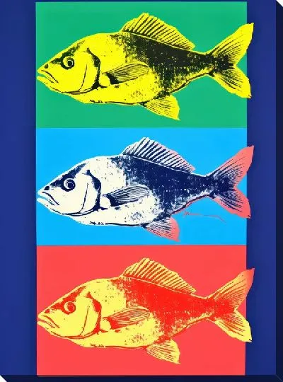 Картина маслом Рыбы в стиле поп-арт №2
