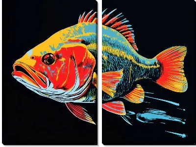 Модульная картина Рыба в стиле арт №1