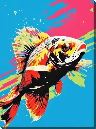 Картина маслом Рыба в стиле арт №2