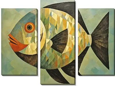 Рыба в стиле кубизма