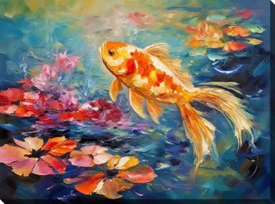 Картина маслом Золотая рыбка №21