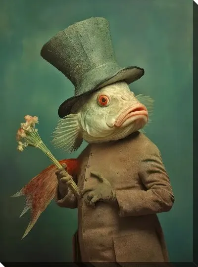 Картина маслом Рыбка в одежде