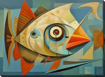 Картина маслом Рыбы в стиле арт №27