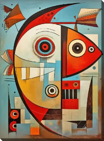 Картина маслом Рыбы в стиле арт №28
