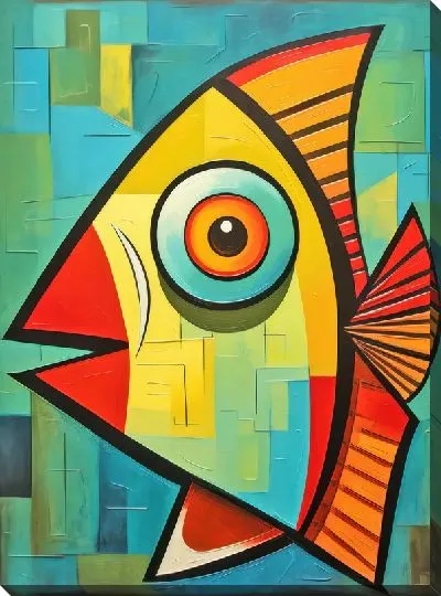 Картина маслом Рыбы в стиле арт №29