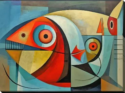 Картина маслом Рыбы в стиле арт №31