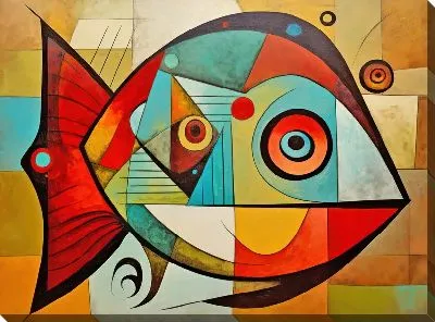 Картина маслом Рыбы в стиле арт №32