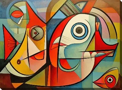 Картина маслом Рыбы в стиле арт №33