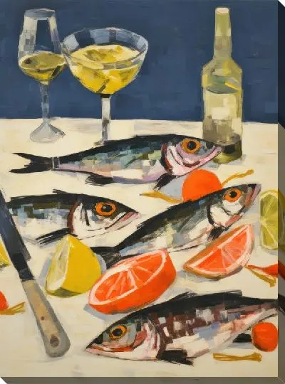 Картина маслом Натюрморт с рыбой №8