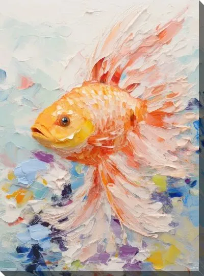 Картина маслом Рыба в стиле арт №47