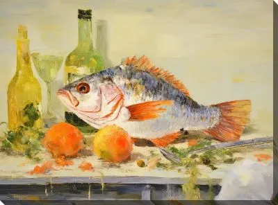 Картина маслом Натюрморт с рыбой №22