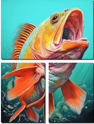 Модульная картина Рыба в стиле арт №52