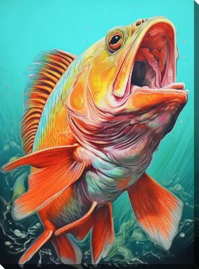 Картина маслом Рыба в стиле арт №52