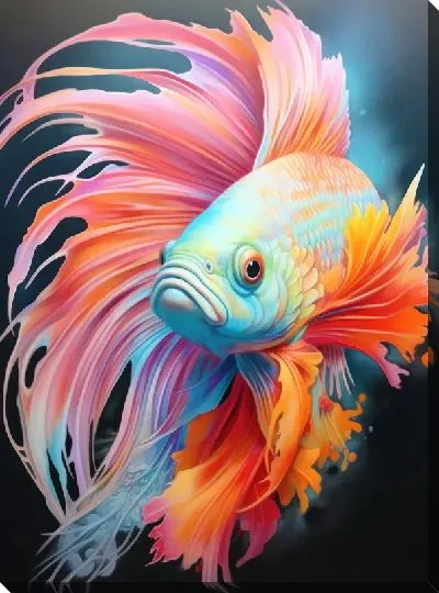 Картина маслом Рыба в стиле арт №53