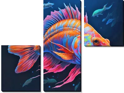 Модульная картина Рыба в стиле арт №55