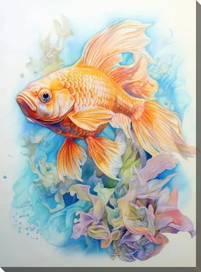 Картина маслом Рыба в стиле арт №56