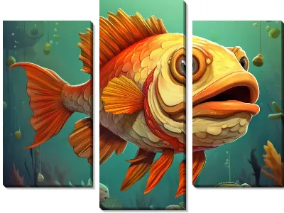 Модульная картина Рыба с арт стиле №67