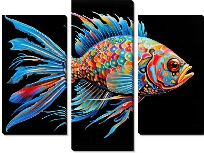 Модульная картина Рыба с арт стиле №69