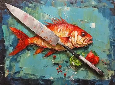 Плакат Рыба и нож