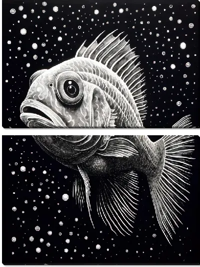 Модульная картина Рыба с арт стиле №99
