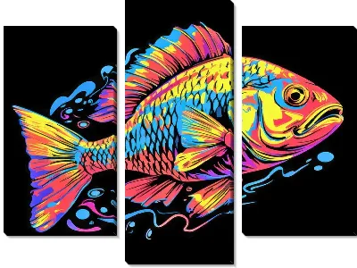 Модульная картина Рыба с арт стиле №107